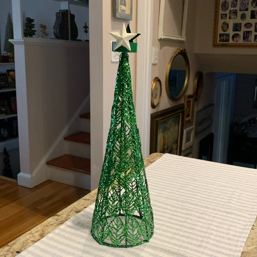 Vintage Green Metal Christmas Tree